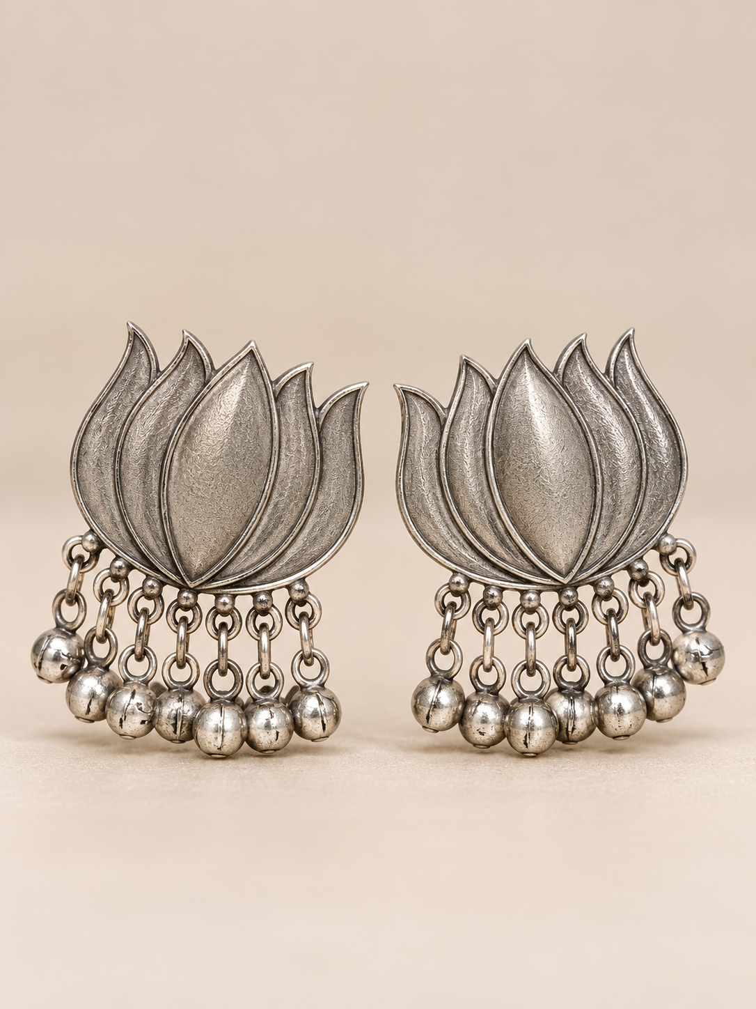 Kamalini Lotus Oxidized Earrings