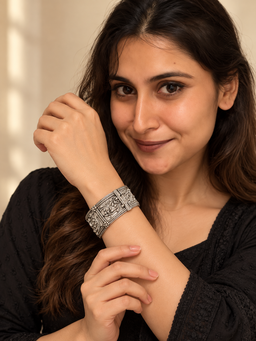 Mrinalini Oxidized Bracelet