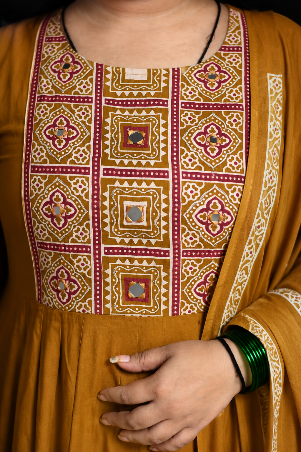 Zafrani Ajrak Suit Set
