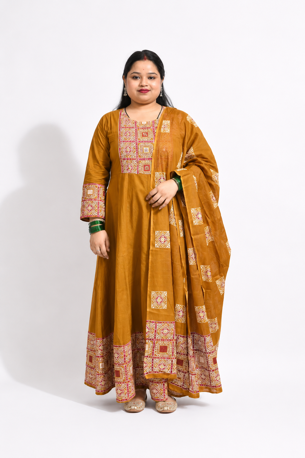 Zafrani Ajrak Suit Set