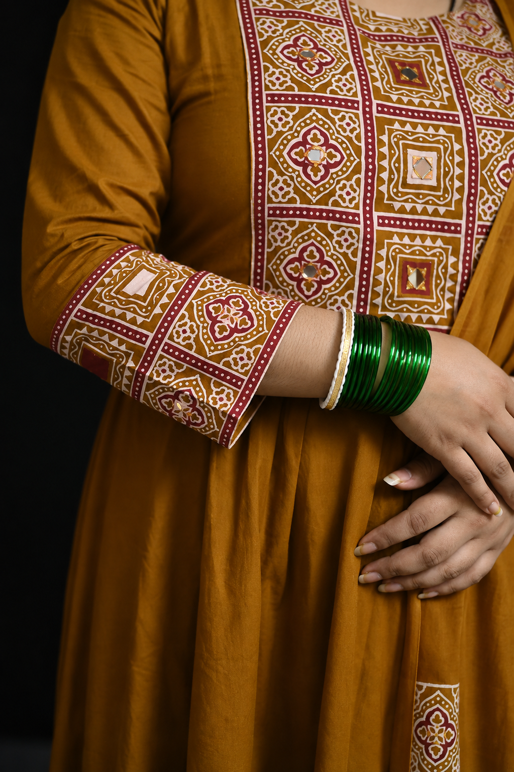 Zafrani Ajrak Suit Set