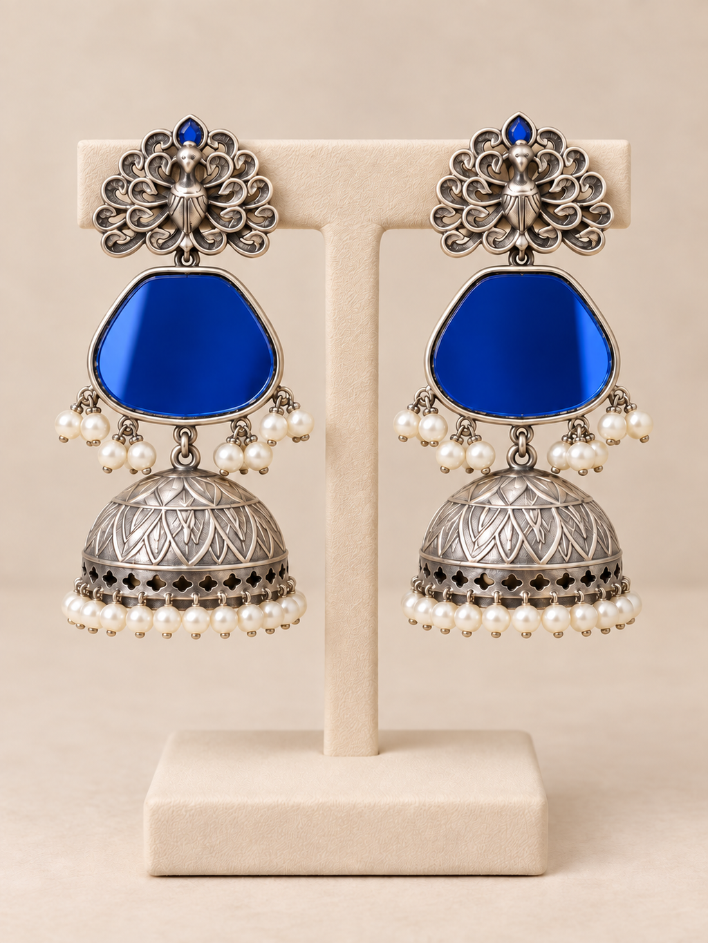 Neelmayur Jhumka Earrings