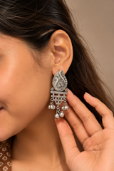 Rajmayur Oxidized Jhumka Earrings