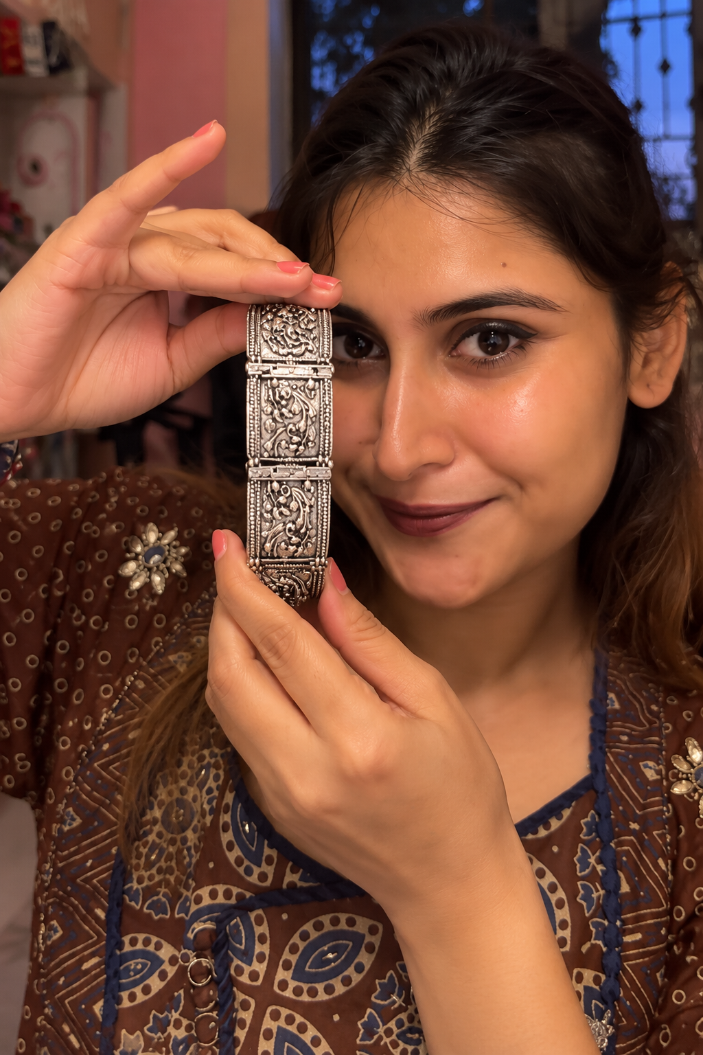 Mrinalini Oxidized Bracelet