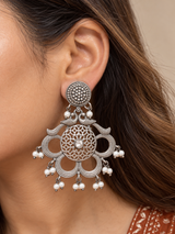 Mayurpriya Oxidized Chandbali Earrings