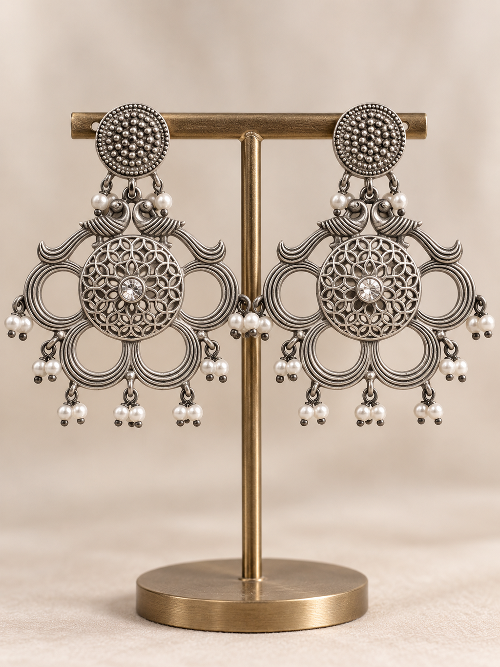 Mayurpriya Oxidized Chandbali Earrings