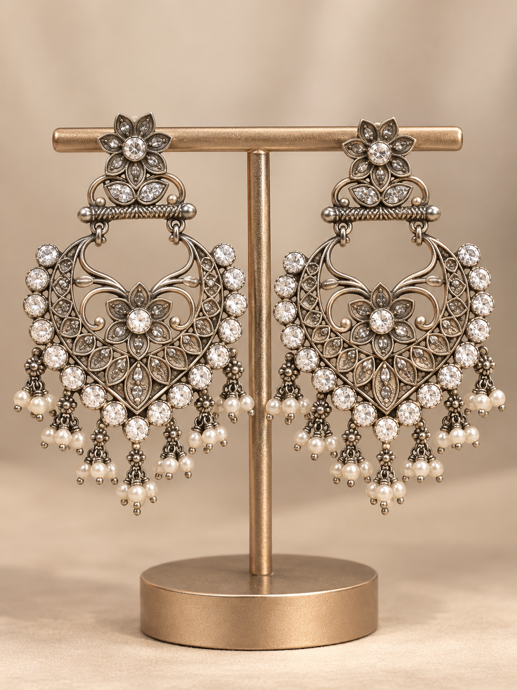 Rajeshwari Oxidized Chandelier Earrings