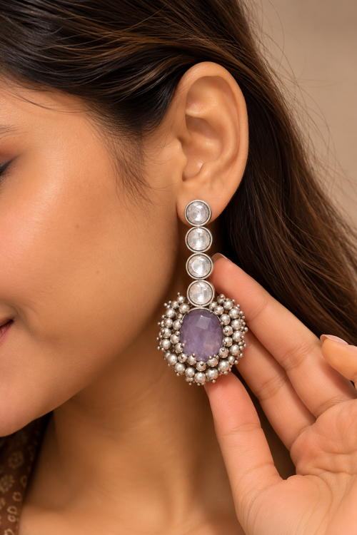 Amethystika Statement Earrings