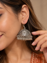 Gunjari Oxidized Jhumka Earrings