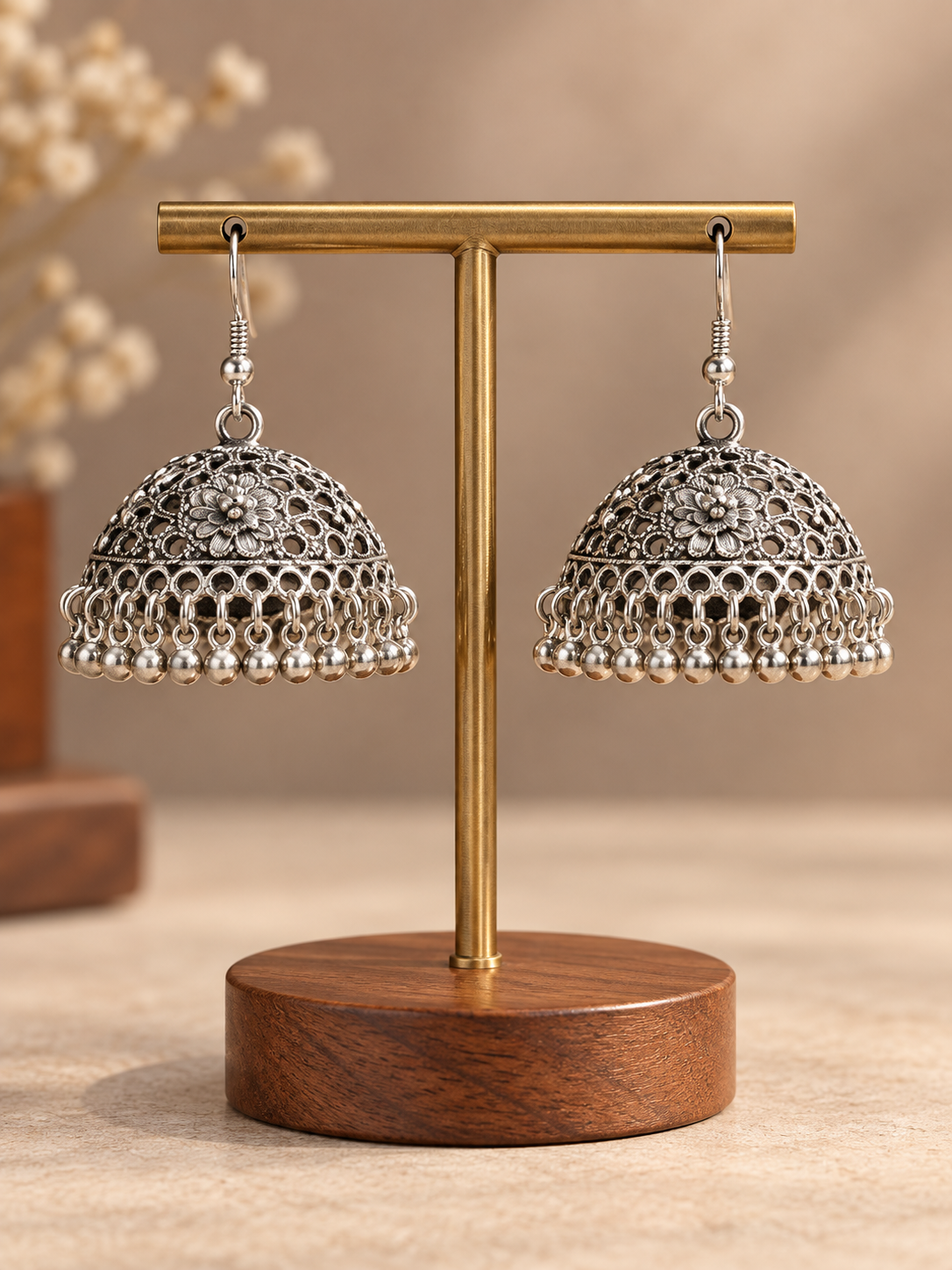 Gunjari Oxidized Jhumka Earrings
