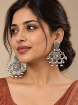 Mayurpriya Oxidized Chandbali Earrings