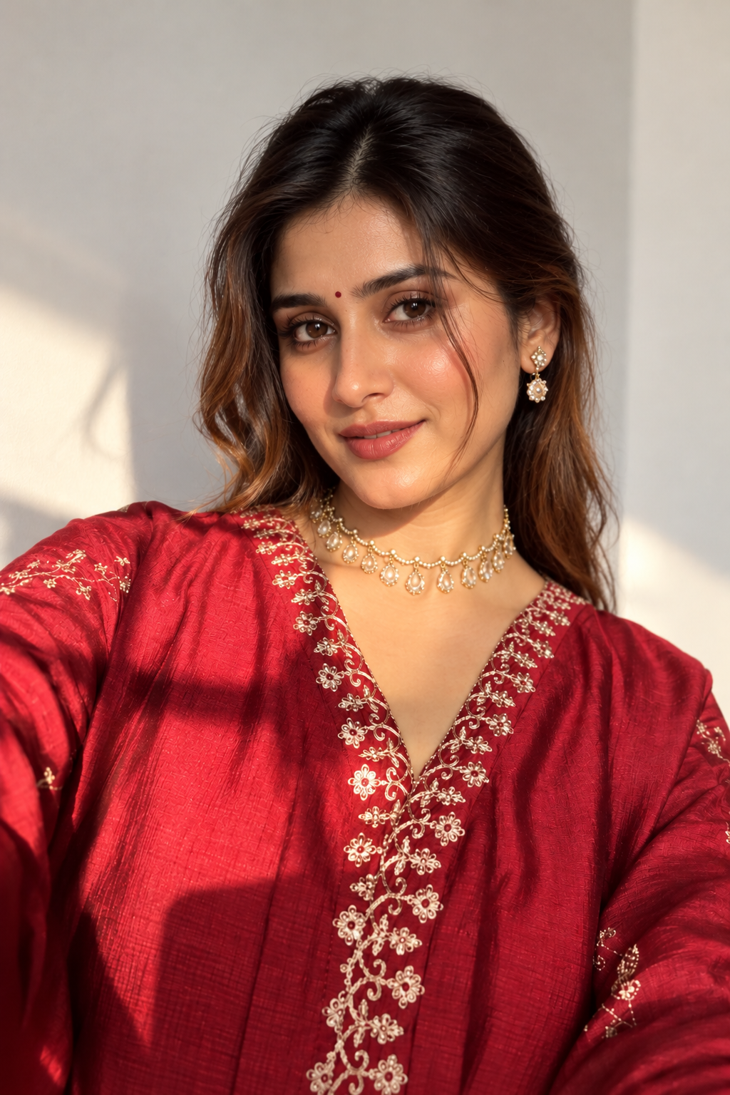 Mehrang Maroon Anarkali Suit Set