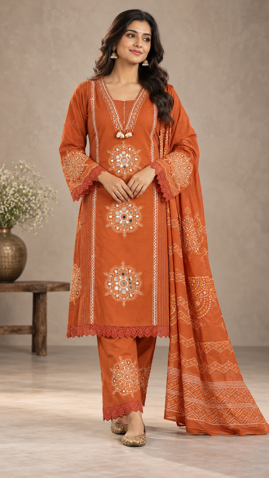 Aarunika Rust Ethnic Suit Set