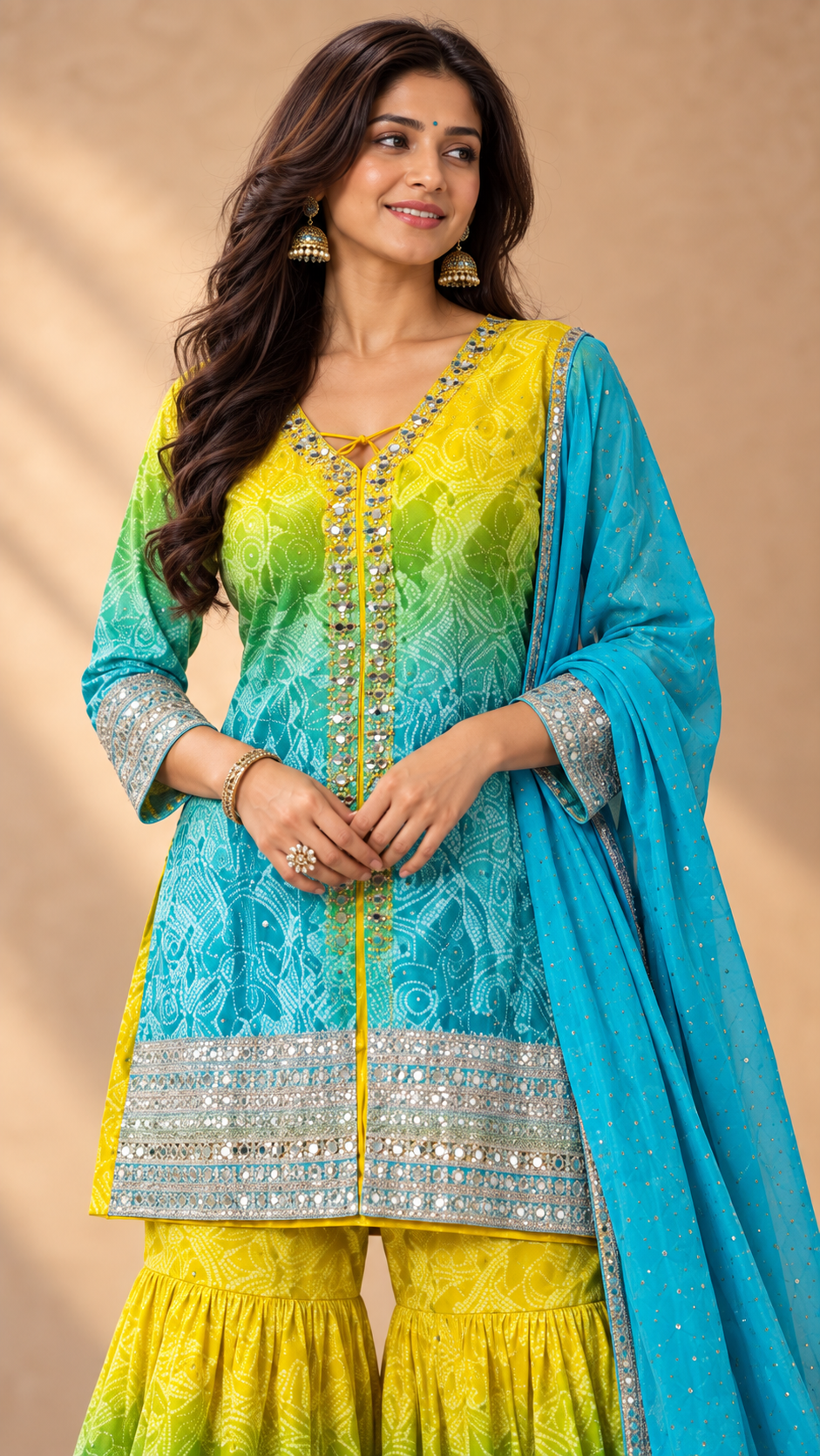 Abeerang Silk Crepe Garara Set