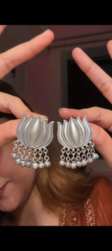 Kamalini Lotus Oxidized Earrings