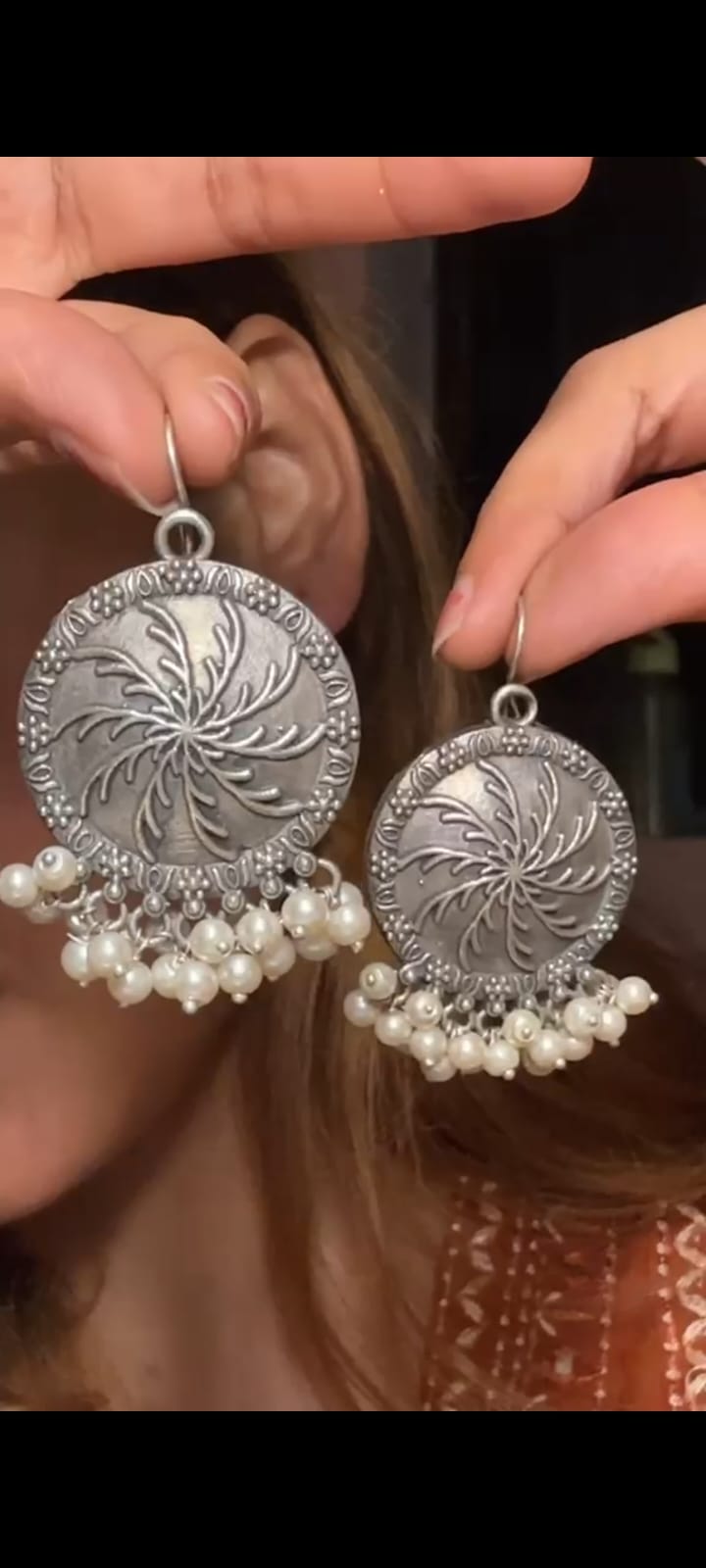 Vritika Oxidized Statement Earrings